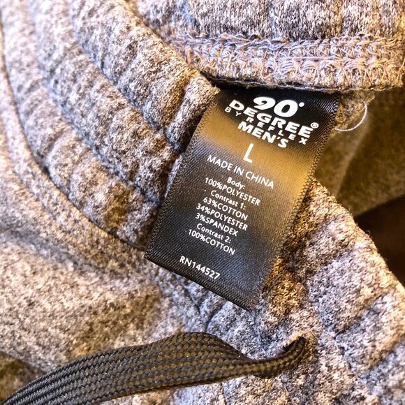90 Degree Sweatpants By Reflex Lounge Jogger Zip Pockets Gray Mens Large NEW - Picture 6 of 11